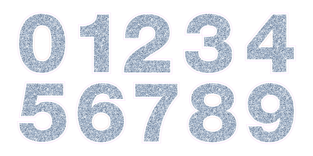 Silver Glitter Numbers Template